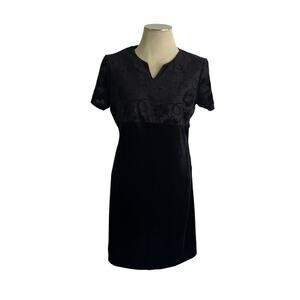 Vtg Y2K 2000s Black Burnout Velvet Mini Dress Sz L Whimsygoth Fairy Grunge